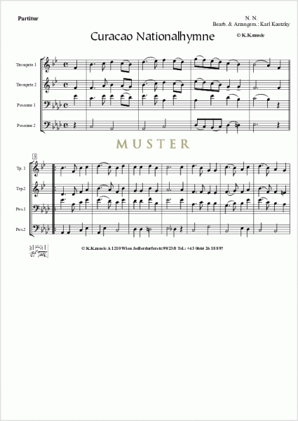 Curacao Nationalhymne - N. N. (Blechbläserquartett)