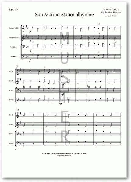 San Marino Nationalhymne - CONSOLO, Federico (Blechbläserquartett)