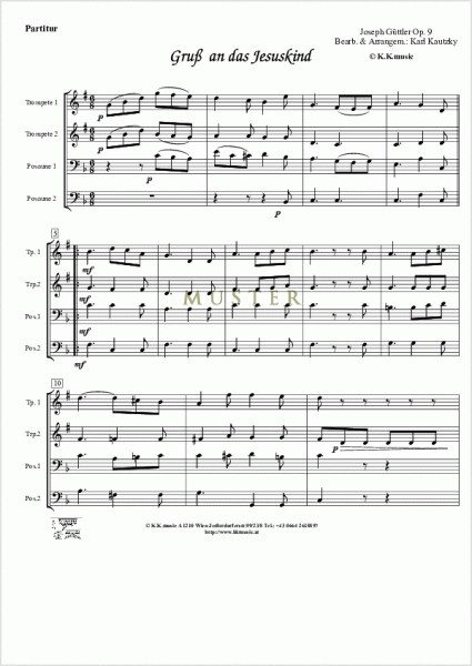 VOLKSWEISE - Gruß an das Jesuskind - Weihnachten (Blechbläser Quartett)